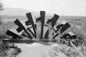 Irrigation Prints: Waterwheel lifting water for crop irrigation in Mohave County, Arizona. Sept. 1940