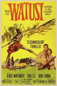 Images Dated 17th December 2014: WATUSI, US poster art, from left: George Montgomery, Taina Elg, 1959