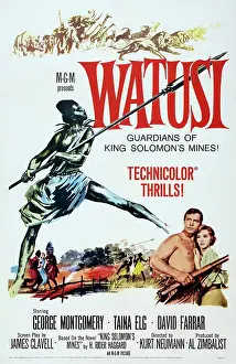 WATUSI, US poster art, from left: George Montgomery, Taina Elg, 1959