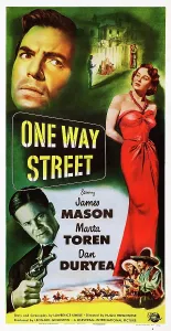 Crime Prints: ONE WAY STREET, US poster, from left: James Mason (top left)