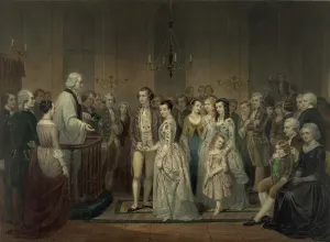 1750s Prints: Wedding of George Washington and Martha Dandridge Custis on January 6