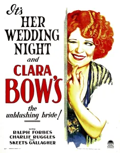 Red Hair Prints: HER WEDDING NIGHT, Clara Bow on window card, 1930