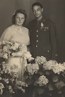 Lcgr1409 Prints: Wedding portrait of an African American World War II Corporal with his new bride in 1945