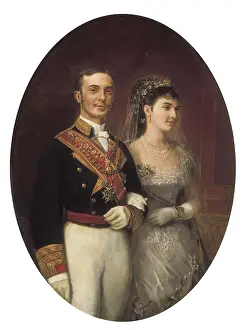 Alfonso Xii 1857 1885 Prints: Wedding portrait of Alfonso XII and Mara de las Mercedes