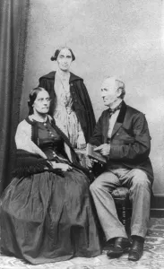 Phillips Prints: Wendell Phillips, seated, with Susan B. Anthony and Martha Coffin Wright, ca. 1860