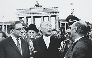 Reporters Prints: West German Chancellor Konrad Adenauer at Brandenburg Gate