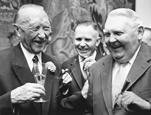Ludwig Prints: West German Chancellor Konrad Adenauer (left)