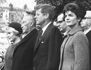 Nato Prints: West German Chancellor Konrad Adenauer received full military honors at White House Ceremony