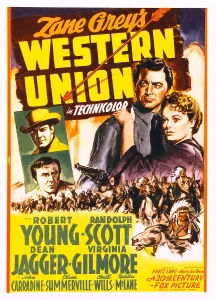 Arrow Prints: WESTERN UNION, left from top: Randolph Scott