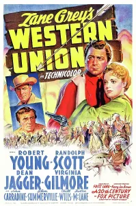 Jbp10jy16 Prints: WESTERN UNION, Robert Young, Randolph Scott