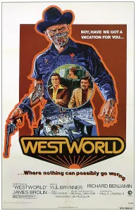 Brolin Prints: WESTWORLD, Yul Brynner, James Brolin, Richard Benjamin, 1973