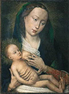 WEYDEN, Rogier van der (1400-1464). Madonna and Child. ca. 1450. Flemish art. Oil on wood. BELGIUM. Tournai. Fine Arts Museum