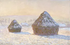 Shadows Prints: Wheatstacks, Snow Effect, Morning