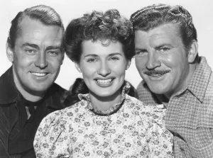 Brenda Prints: WHISPERING SMITH, from left: Alan Ladd, Brenda Marshall, Robert Preston, 1948