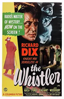 1944 Movies Prints: THE WHISTLER, US poster art, Richard Dix, J Carrol Naish, Gloria Stuart, 1944