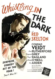 Skelton Prints: WHISTLING IN THE DARK, from top: Red Skelton, Ann Rutherford, 1941