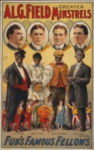 Blackface Prints: White actors faces appear with their blackface characters