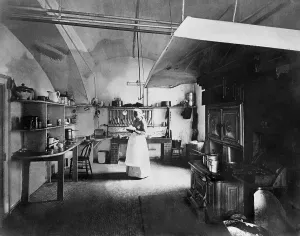 Servants Prints: The White House kitchen during the presidency of Benjamin Harrison. Ca. 1892