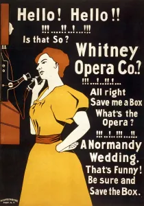Advertisement Prints: Whitney Opera Co. poster. Color lithograph ca. 1900
