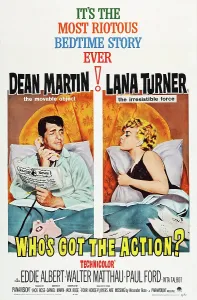 On The Phone Prints: WHO'S GOT THE ACTION?, US poster art, from left: Dean Martin, Lana Turner, 1962