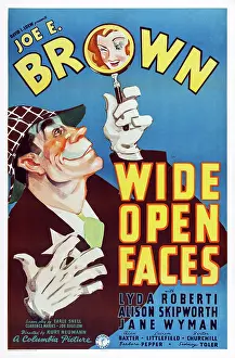 6hp Ec Prints: WIDE OPEN FACES, Canadian poster art, Joe E. Brown, 1938