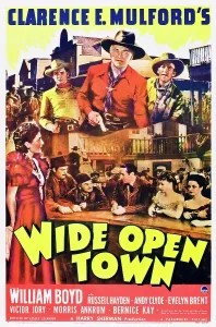 Brent Prints: WIDE OPEN TOWN, US poster, top from left: Russell Hayden