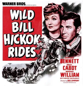 Cabot Prints: WILD BILL HICKOK RIDES, US poster, from left: Constance Bennett, Bruce Cabot, 1942