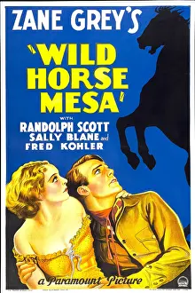 Silhouette Prints: WILD HORSE MESA, from left: Sally Blane, Randolph Scott, 1932