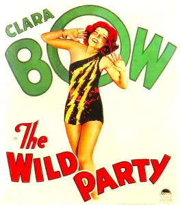 Red Hair Prints: THE WILD PARTY, Clara Bow on window card, 1929