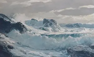 Coast Prints: WILD WEATHER, by Frederick J. Waugh, 1930, American painting, oil on wood panel