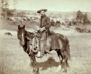 1880s Portaits Prints: Wild West. The Cow Boy. Sturgis, Dakota Territory. photo by John C. Grabill, 1888