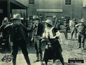 Texas Prints: THE WILDCAT, right: Texas Guinan on lobbycard, 1920