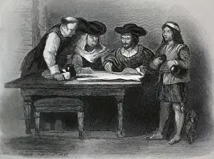 Columbus Prints: Wilkie, Sir David (1785-1841). Columbus in the Monastery at La Rabida