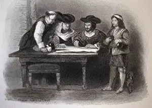 Columbus Prints: Wilkie, Sir David (1785-1841). Columbus in the Monastery at La Rabida