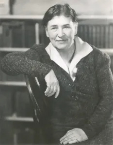 Flower Print Prints: Willa Cather at the time she wrote LUCY GAYHEART. Photo by Nicholas Muray, ca. 1935