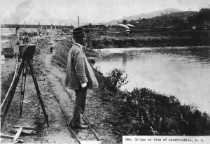 Panama Canal Prints: William C. Gorgas (1854-1920), on the site of Panama Canal construction. As a U.S