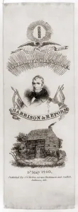 Van Buren Prints: William Henry Harrison campaign ribbon 1840