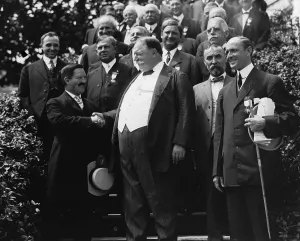 William Howard Taft (1857-1930) receives news of his nomination as the Republican Presidential candidate in 1908