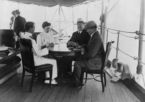 Amusements Prints: William Howard Taft playing cards with his wife