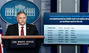 News Prints: William N. Bryan, presents results of Homeland Security Department tests on the contagious COVID-19 virus