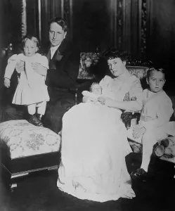 Hearst Prints: William Randolph Hearst with his wife and their 3 young children