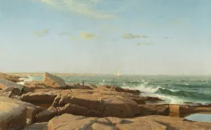 Seascape Prints: William Stanley Haseltine, by Narragansett Bay, 1864, American painting, oil on canvas