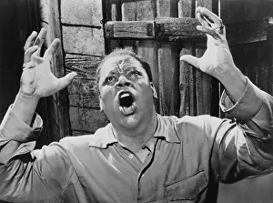 Entertainers Prints: William Warfield singing during broadcast performance in 1961