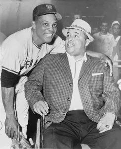 Willie Prints: Willie Mays (b. 1931), with Roy Campanella (1921-1993) in 1961