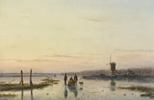 Frozen Prints: Windmill Beside a Frozen river