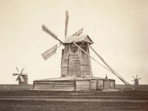 Traditional Prints: Windmills near Omsk, Siberia, in Imperial Russia Empire, 1885