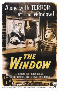 Murder Prints: THE WINDOW, US poster art, back: Paul Stewart; front: Bobby Driscoll, 1949