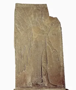 Iraqis Prints: Winged Genie. 883 BC - 859 BC. Protective genie