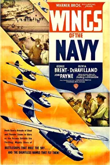 Brent Prints: WINGS OF THE NAVY, US poster, top from left: John Payne
