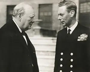 Lcgr1501 Prints: Winston Churchill with King George VI